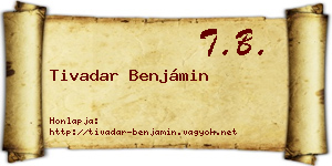 Tivadar Benjámin névjegykártya
