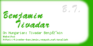 benjamin tivadar business card